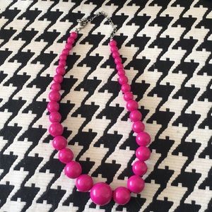 Fuschia ball necklace